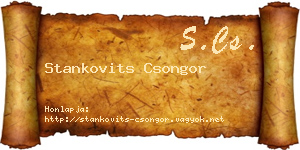 Stankovits Csongor névjegykártya